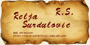 Relja Surdulović vizit kartica